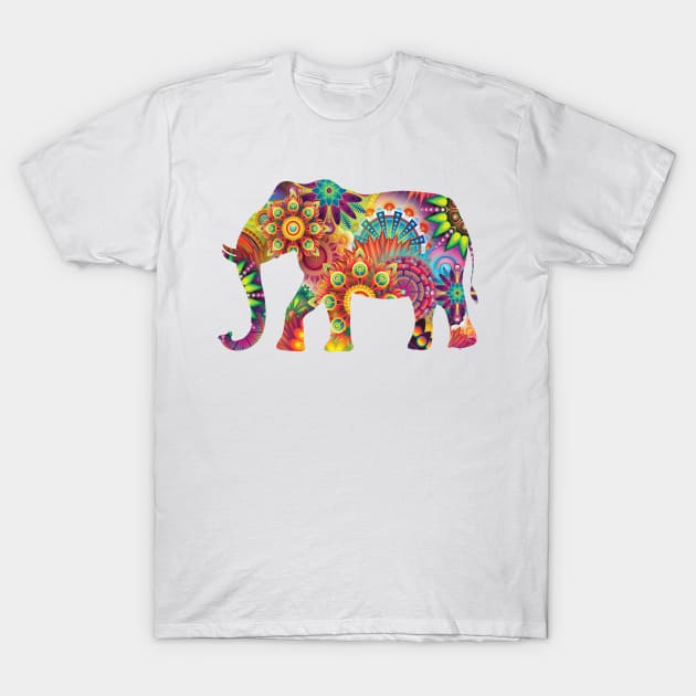 Aesthetic Multicolored Elephant | For elephants lovers T-Shirt by gmnglx
